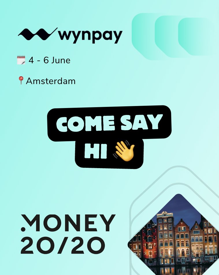 WynPay_Crypto's tweet photo. We will be at @money2020 today in Amsterdam 🌆.
Join us from the 4th to the 6th of June at this event of fintech leaders and learn more about how #WynPay can transform your payment processes.
Whether you’re hosting a gaming platform, an exchange, or a traditional merchant we have the solutions you need if you are looking to integrate crypto payments.
Reach out to us if you want to schedule a meet-up.
See you there 🚀!
#Money2020 #Amsterdam #Crypto #Blockchain #Web3