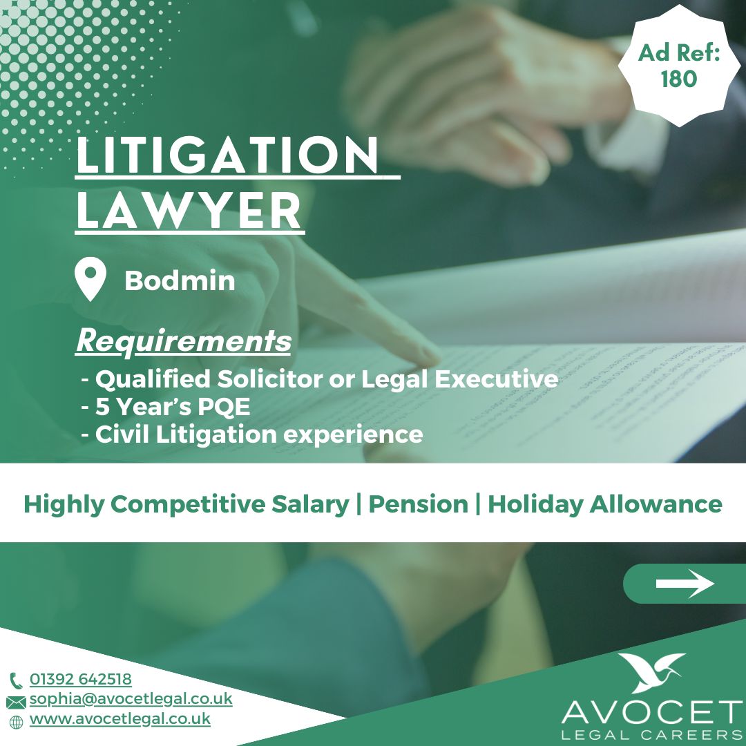 AvocetLegal's tweet photo. Exciting Legal Opportunities Across the South West!

From picturesque coastal towns to bustling city centres, these vacancies span #Somerset, #Dorset, #Devon and #Cornwall
https://t.co/pMdRdFfdHS 
sophia@avocetlegal.co.uk | 01392 642518

#recruitment #legaljobs #devonjobs https://t.co/9cuFIUVJoD