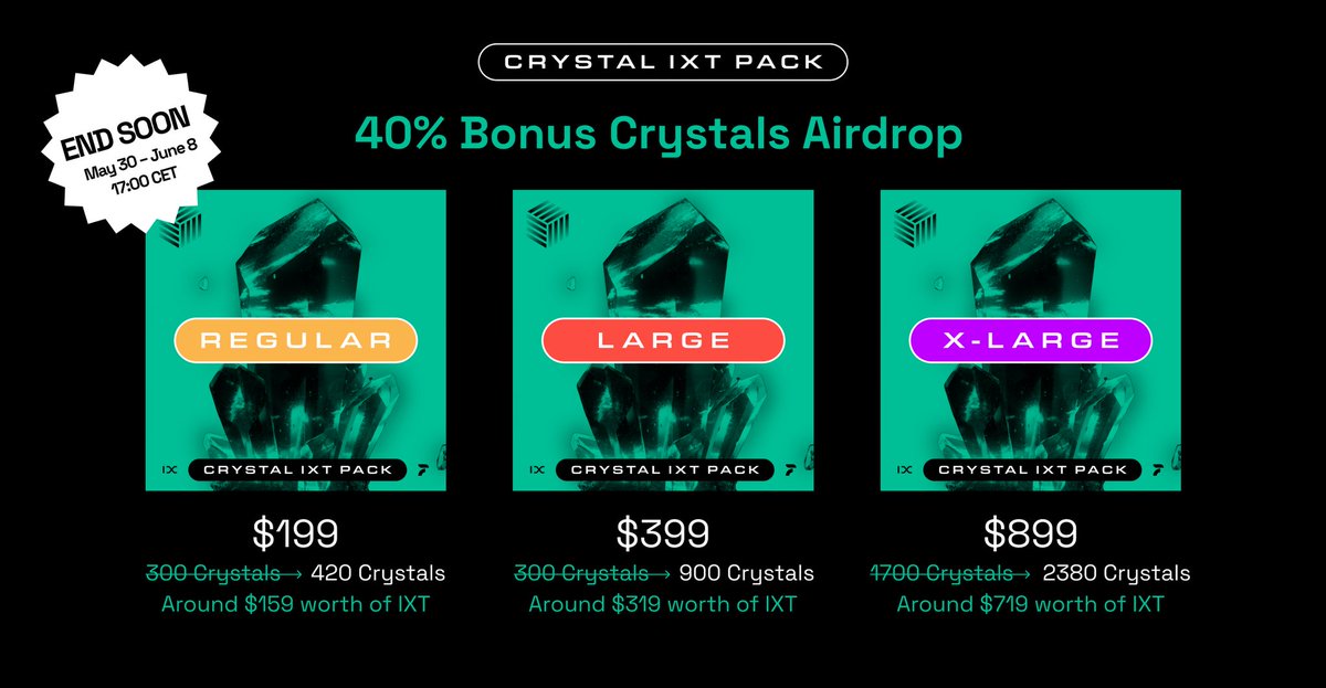 Exciting news! We have extended the Bonus Crystals period by 48 hours because the Fluencr site was under maintenance last weekend. 
This means you now have
till the June 8th at 17:00 CET to earn an additional 40% Bonus Crystals. Don’t miss out on this opportunity to maximize your