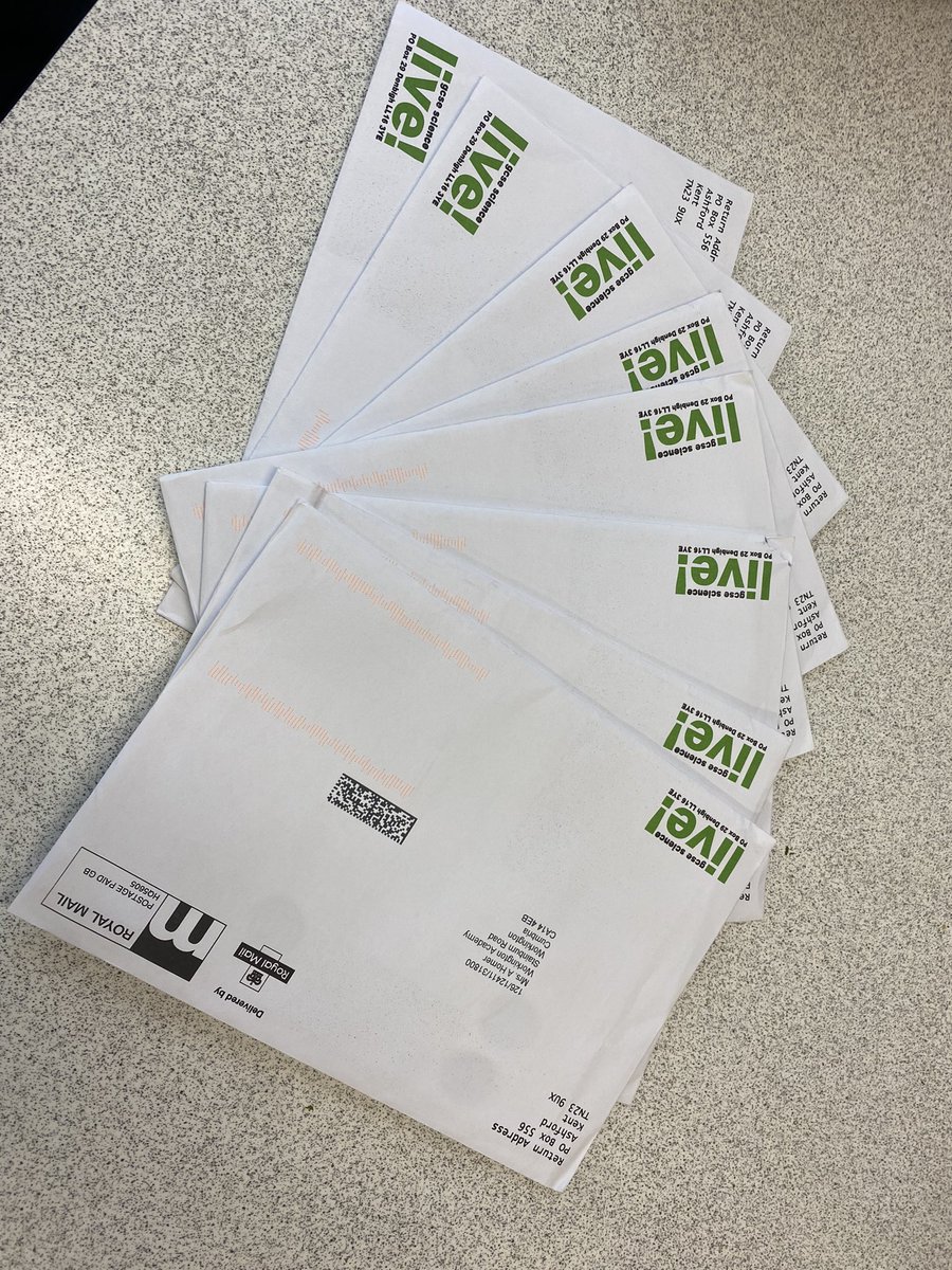 AngelaH121_sci's tweet photo. #gcsesciencelive you might want to streamline your postal drops to save you quite a bit of money….8 to the same school!!! https://t.co/WjRN9fNexv