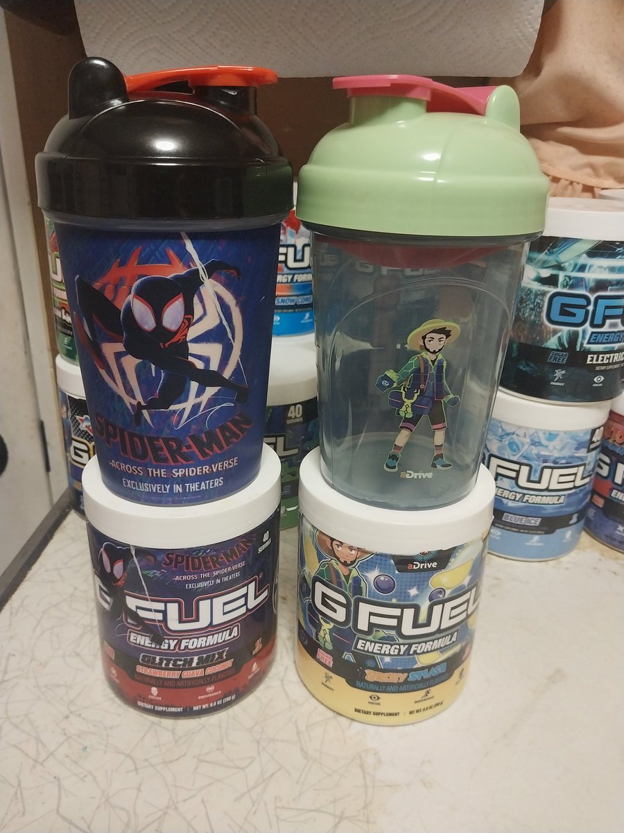 WaywardToadSage's tweet photo. While I own a good bed, I sleep better on my couch. I'm awake. Let's see if some #GlitchMix & #ShinySplash @GFuelEnergy will keep me swinging all day. #MilesMoralesIsMilesMorales #SpiderManAcrossTheSpiderVerse #SpiderMan #GFUEL https://t.co/SKpkoRkqno
