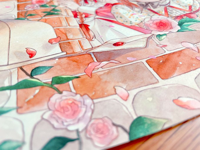 「painting (medium) pink flower」 illustration images(Latest)