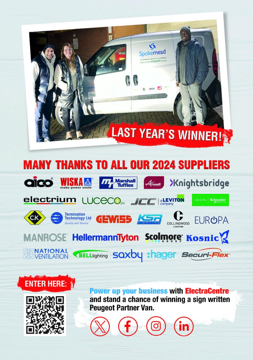 WEDLtd's tweet photo. VANtastic is back for 2024! Follow the steps listed in the picture and scan the QR code to enter to win a brand new signwritten Peugeot Partner Van! From June 1st and August 31st 2024.

 #VANtastic2024 #VanGiveaway #PeugeotPartner
ELECTRACENTRE DISTRIBUTION LIMITED AWEBB https://t.co/smsxEqQHUx