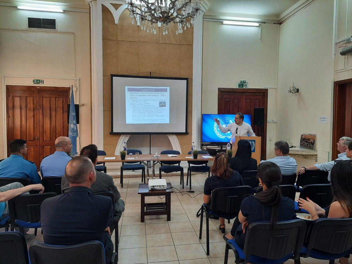 DMSLUCY's tweet photo. Zeinalipour delivers an invited talk on Future Challenges in Cybersecurity at Seminar on Cyber Crime, UNFICYP, Ledra Palace Hotel, Nicosia, Cyprus, June 5, 2024,  Slides: https://t.co/vf7VO7Z7Tr https://t.co/miTfKAS6eH