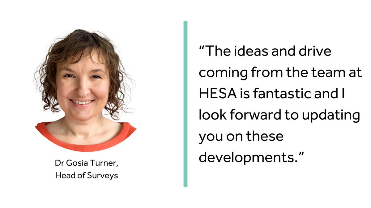 HESA UK (@ukhesa) on Twitter photo With 1 week until we release the accredited official statistics from the <a href="/grad_outcomes/">Graduate Outcomes</a> class of 2021/22, Dr Gosia Turner reflects on her first year at the helm of the survey. She shares some of the key strengths & the developments we have in the pipeline: bit.ly/4c8FDsR With 1 week until we release the accredited official statistics from the <a href="/grad_outcomes/">Graduate Outcomes</a> class of 2021/22, Dr Gosia Turner reflects on her first year at the helm of the survey. She shares some of the key strengths & the developments we have in the pipeline: bit.ly/4c8FDsR
