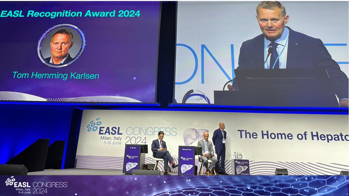 Dr Tom Hemming Karlsen has been honored with the EASL Recognition Award at #EASLCongress for his contributions and dedication to the field of hepatology.

Dr. Karlsen graduated from the University of Bergen, Norway, in 1997. His journey in medicine has seen him appointed as