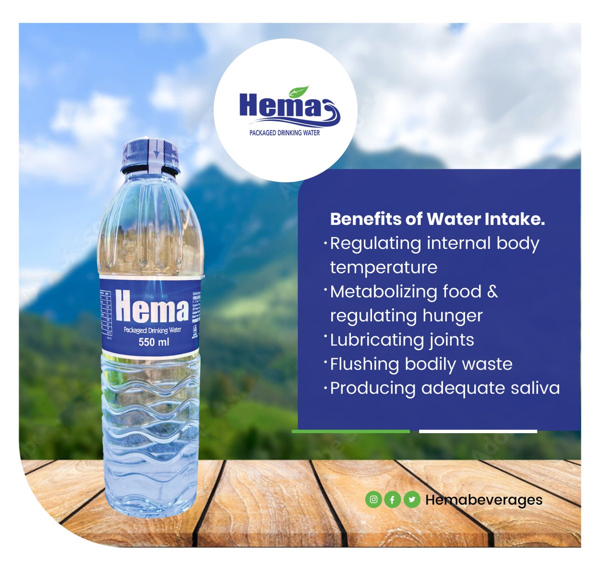HemaBeverageltd's tweet photo. Happy New Week!

Smile, relax and take some water this week.

Grab a bottle or more for you and your loved ones. 

#HydrationWeek #HemaForAll #HemaWater https://t.co/VSLyZTuMoY