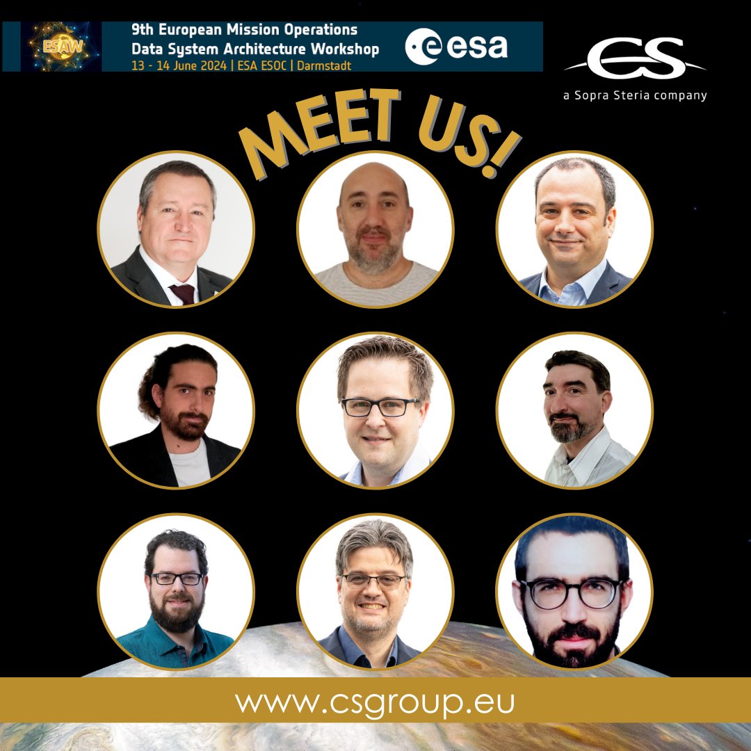 HE_Space's tweet photo. If you are at #ESAW2024, don't miss the opportunity to visit our stand! 👋
Here’s your chance to meet 9️⃣ CS GROUP experts who will be there to support your business.
#space #operations #business #spacesolutions #spaceapplications #MissionOperations #SpaceInnovation #ESA #ESOC https://t.co/TXSOabWveS