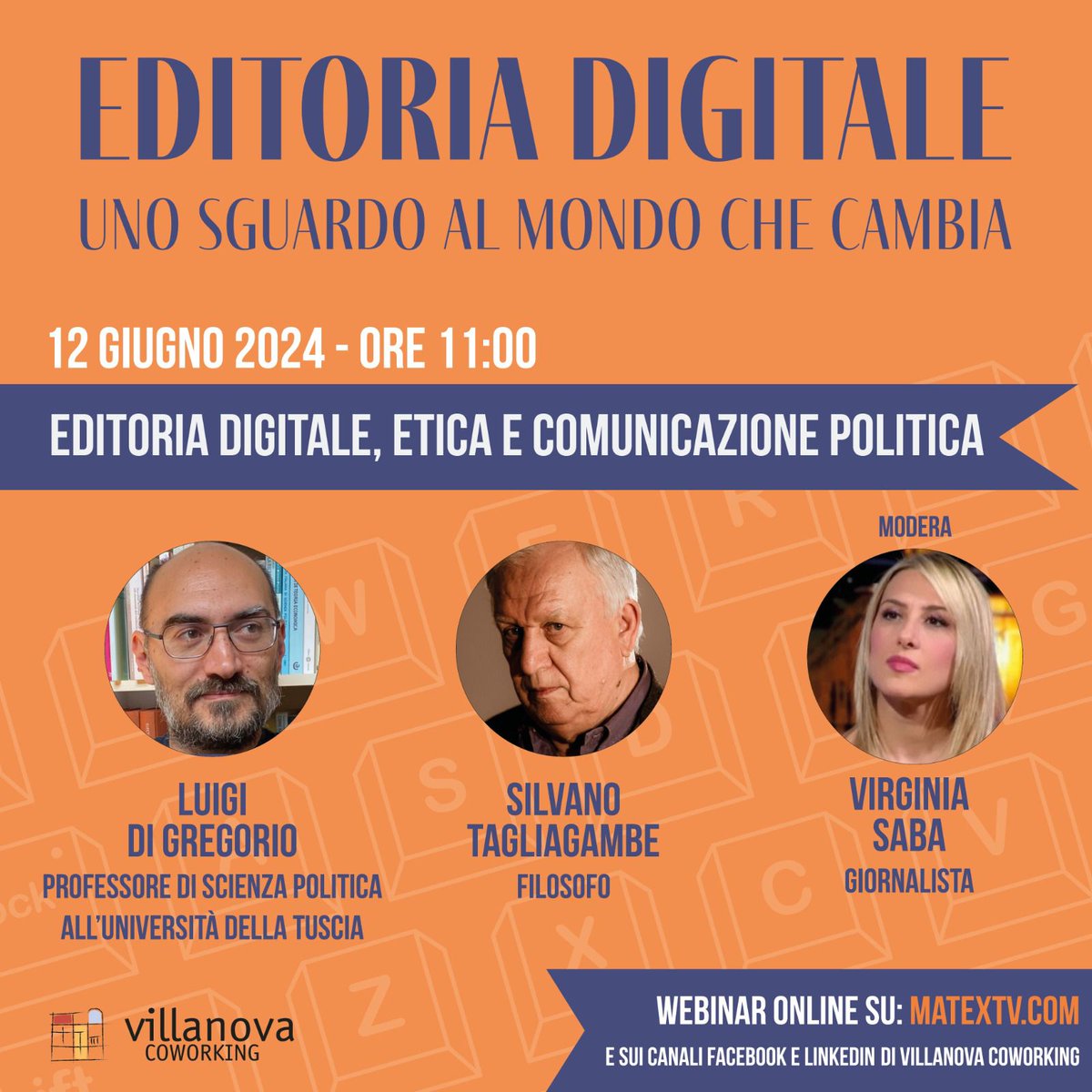 💻 “Editoria digitale: Uno sguardo al mondo che cambia”

👉 12 giugno, ore 11:00 Editoria digitale, etica e comunicazione politica

Prenotati gratuitamente da questo link: villanovacoworking.com/editoria-digit…