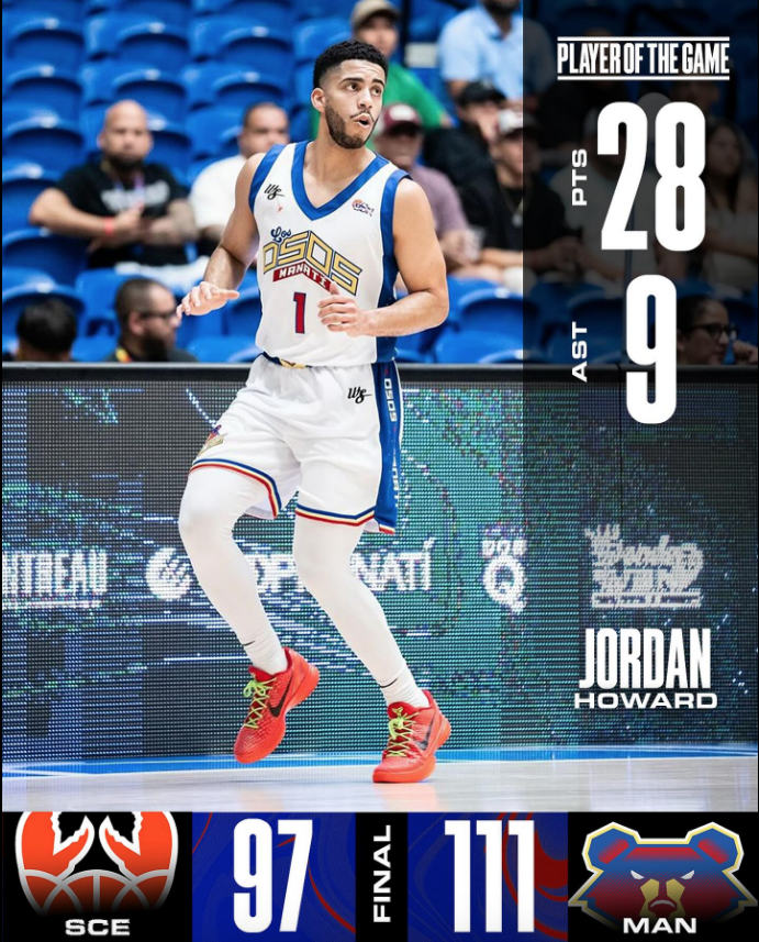 Outstanding night for Jordan Howard (PG 5'11") in the victory over the Cangrejeros de Santurce 🏀🇵🇷💪 #BSN #Osos #Manatí