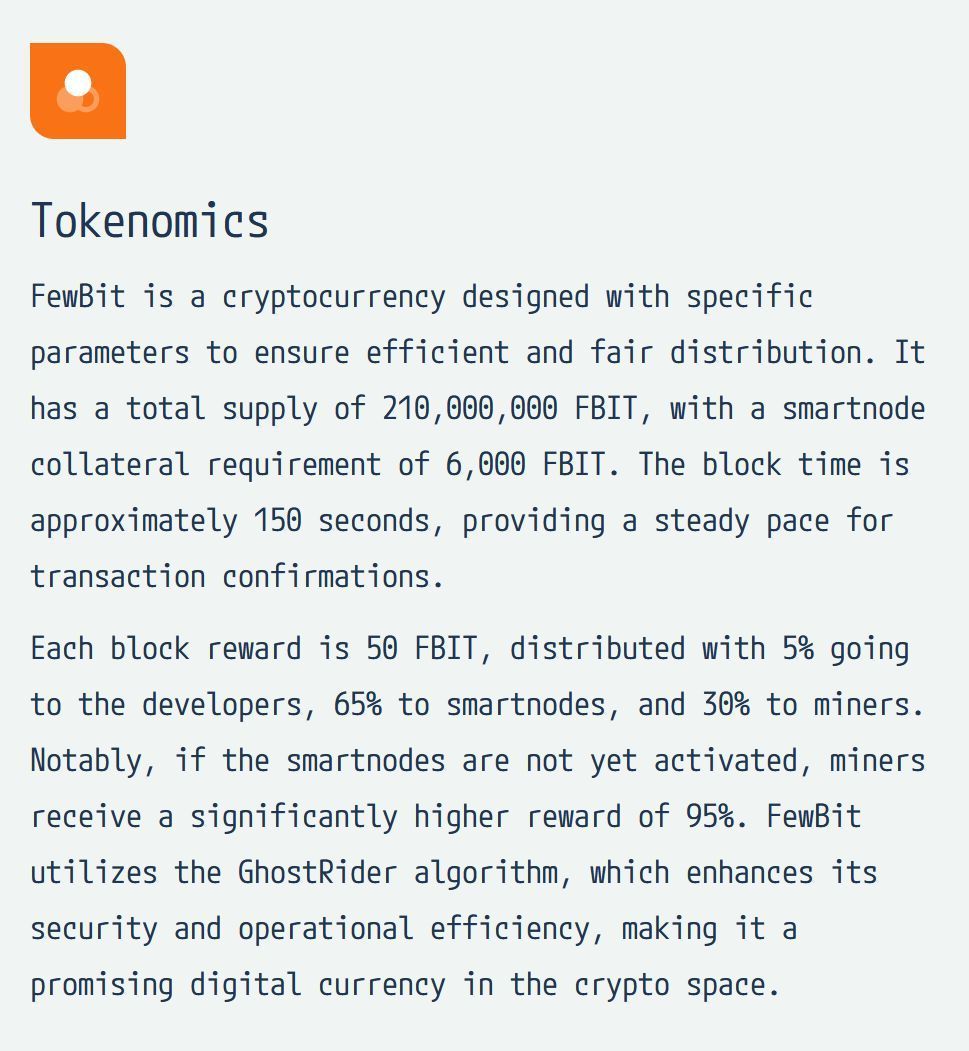 📢 Join the $FewBit Revolution

Dive into the world of FewBit, the cryptocurrency redefining self-governance through SmartNodes, a robust Staking System &amp; dynamic Miners

🌟 Masternodes ✅
🌟 Staking ✅
🌟 P2P Trading ✅
⏳ Exchange Coming Soon ⏱️

Website
fewbit.net