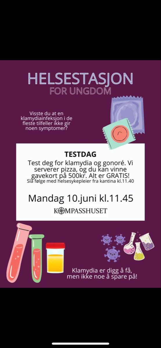 Spenstig lavterskel tilbud for ungdom. Åpent hus med pizza og testing av gonoré.