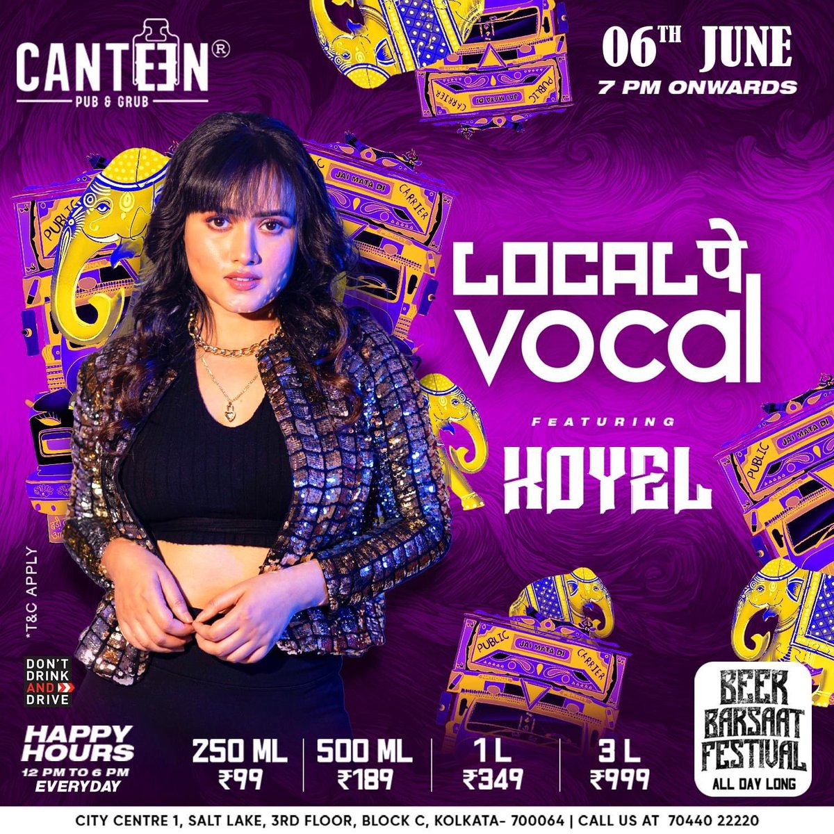 DJKOYEL's tweet photo. Spinning tonight at Canteen Pub &amp; Grub’s Local pe Vocal.

Lift up your party mood!

Date: 6th of June, Thursday 
Time: 7 PM Onwards 
Location: Canteen Pub &amp; Grub, City Centre 1, Salt Lake

See you all there nice and early.✨❤️
DJ KOYEL X Canteen Pub &amp; Grub
#djkoyel https://t.co/JcMm4Ep5b1