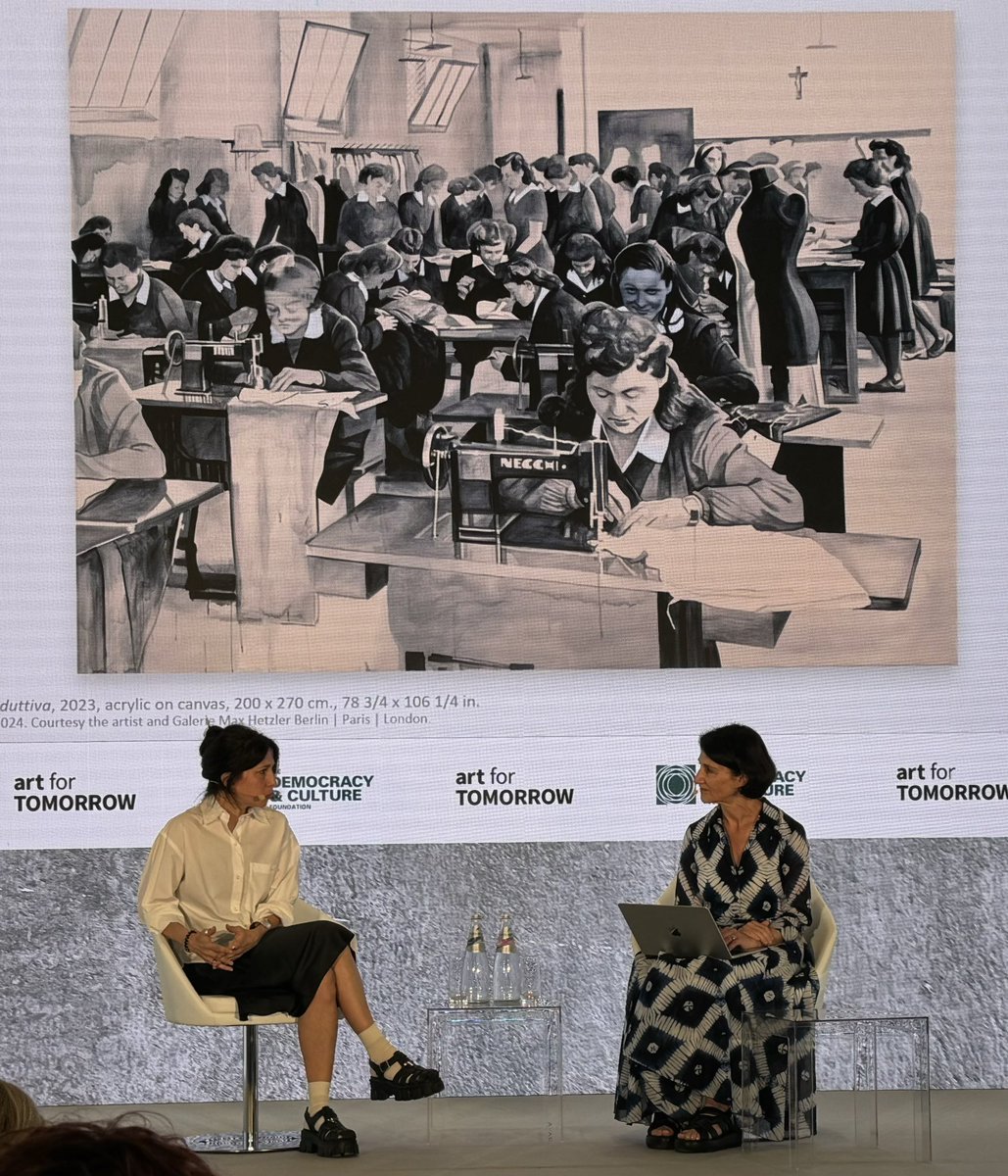 <a href="/eji_org/">Equal Justice Initiative</a> <a href="/artfortomorrow/">Art for Tomorrow</a> <a href="/VogueUkraine/">Vogue Ukraine</a> <a href="/ThaddaeusRopac/">Thaddaeus Ropac</a> @VictoriaSiddall <a href="/nytimesarts/">New York Times Arts</a> <a href="/MagnusResch/">Magnus Resch</a> <a href="/UNESCO/">UNESCO 🏛️ #Education #Sciences #Culture 🇺🇳</a> <a href="/DemCultureFnd/">Democracy and Culture Foundation</a> @T_Biersteker ⚡️Lightning Talk: Painting Feminism — artist Giulia Andreani, in conversation with by Roslyn Sulcas (<a href="/rsulcas/">Roslyn Sulcas</a>), <a href="/nytimesarts/">New York Times Arts</a> 

“She is resisting the authority of the male gaze.” 

#artfortomorrow