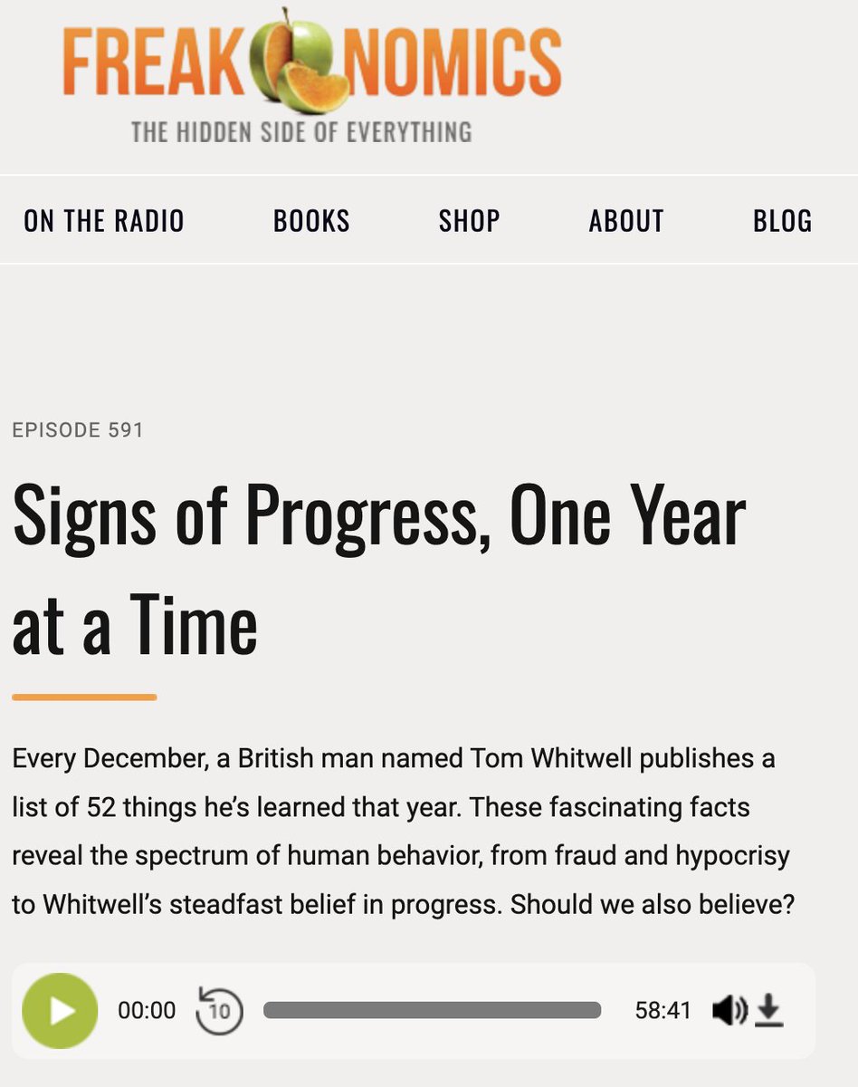 TomWhitwell's tweet photo. Freakonomics x 52 Things! This was really fun to record with @Freakonomics https://t.co/vfSAO1vSGT https://t.co/w84M9A3DEr