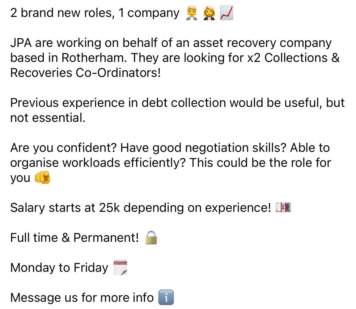 JPArecruit's tweet photo. Anyone looking for a new challenge? 2 new positions in Rotherham! Spread the word please! https://t.co/q6qqS4XTLM
