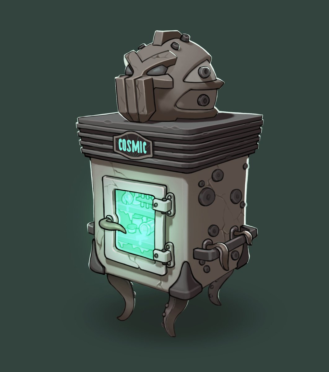 EriketiKoulouri's tweet image. &quot;Lovecraftian fridge&quot;
This is a prop I made it last year. Since then, I improved on stylising and rendering but I think it was a decent start *even though I would make it completely different now) 😅
 #conceptart #stylised #propdesign
