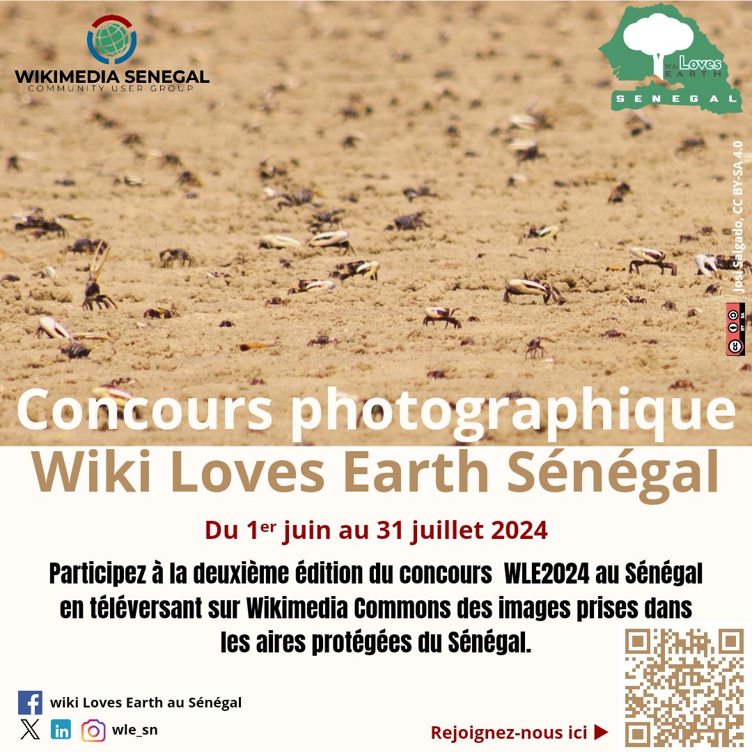 Wle_Sn's tweet photo. #concours de #photographie
#wikilovesearth 2024 est à sa deuxième édition au #Sénégal. Vous pouvez y participer du 1 juin au 31 juillet 2024.
À vos objectifs📷.... clacccc✨️!!!
.
.
.
.
#wlesn2024 #wle #wikimediacommons https://t.co/dNoLlw3M9Z