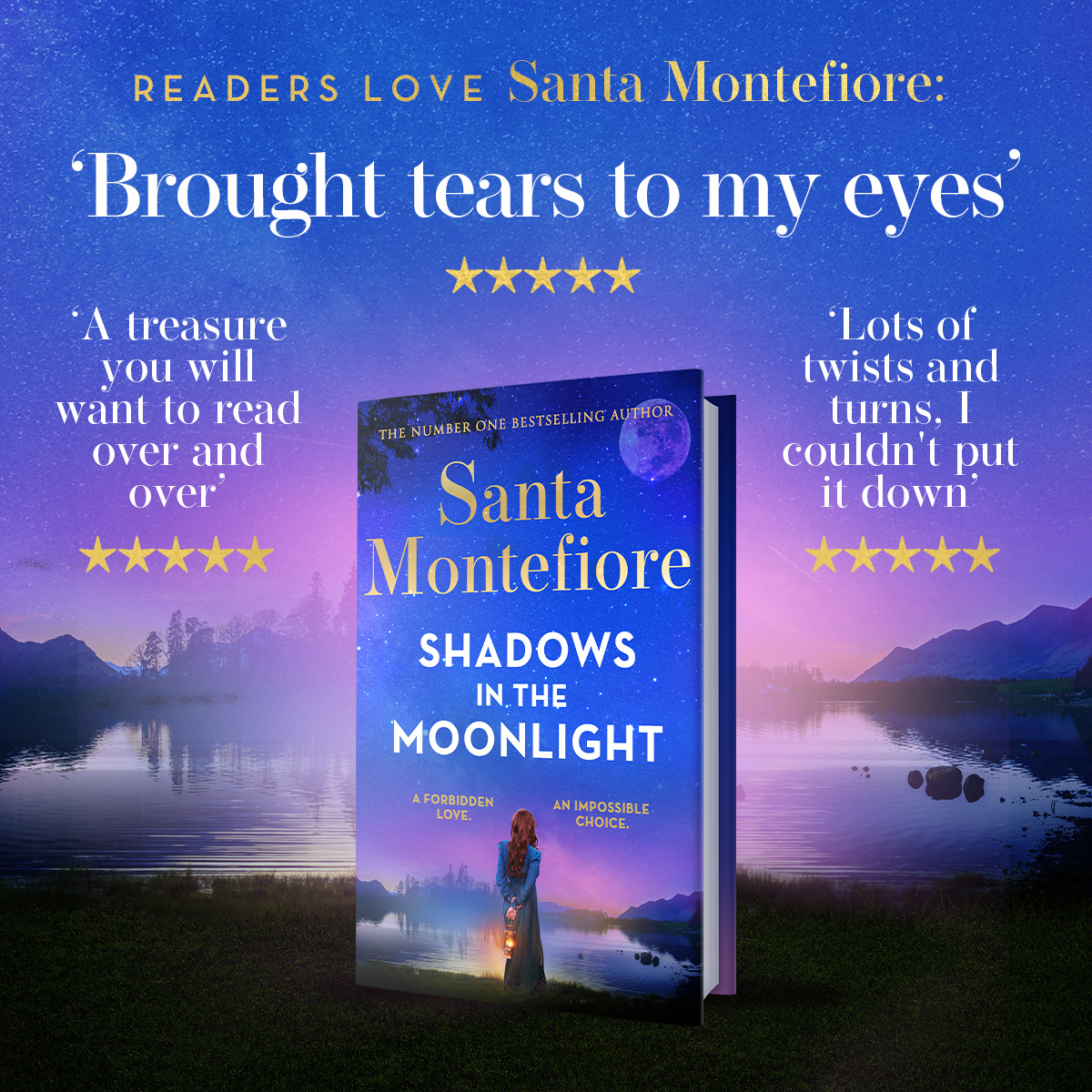 WIN! 

Discover why readers are loving <a href="/SantaMontefiore/">Santa Montefiore</a>'s SHADOWS IN THE MOONLIGHT so much.

To enter, like and retweet this post for your chance to win one of 5 proof copies. 

Giveaway ends 14/06, UK entries 18  only. Full Ts and Cs visit: brnw.ch/21wKvbI