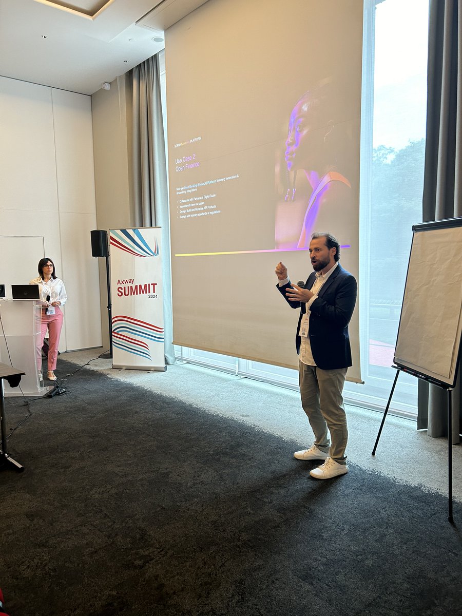 Axway's tweet image. Hassan Nasser, Chief Innovation Officer at @SopraBanking, is exploring how the company leverages Amplify to enhance strategic collaborations, enabling digital partnership ecosystems at scale and advancing #OpenBanking towards #OpenFinance.

#AxwaySummit #EMEA #APIs #APImanagement