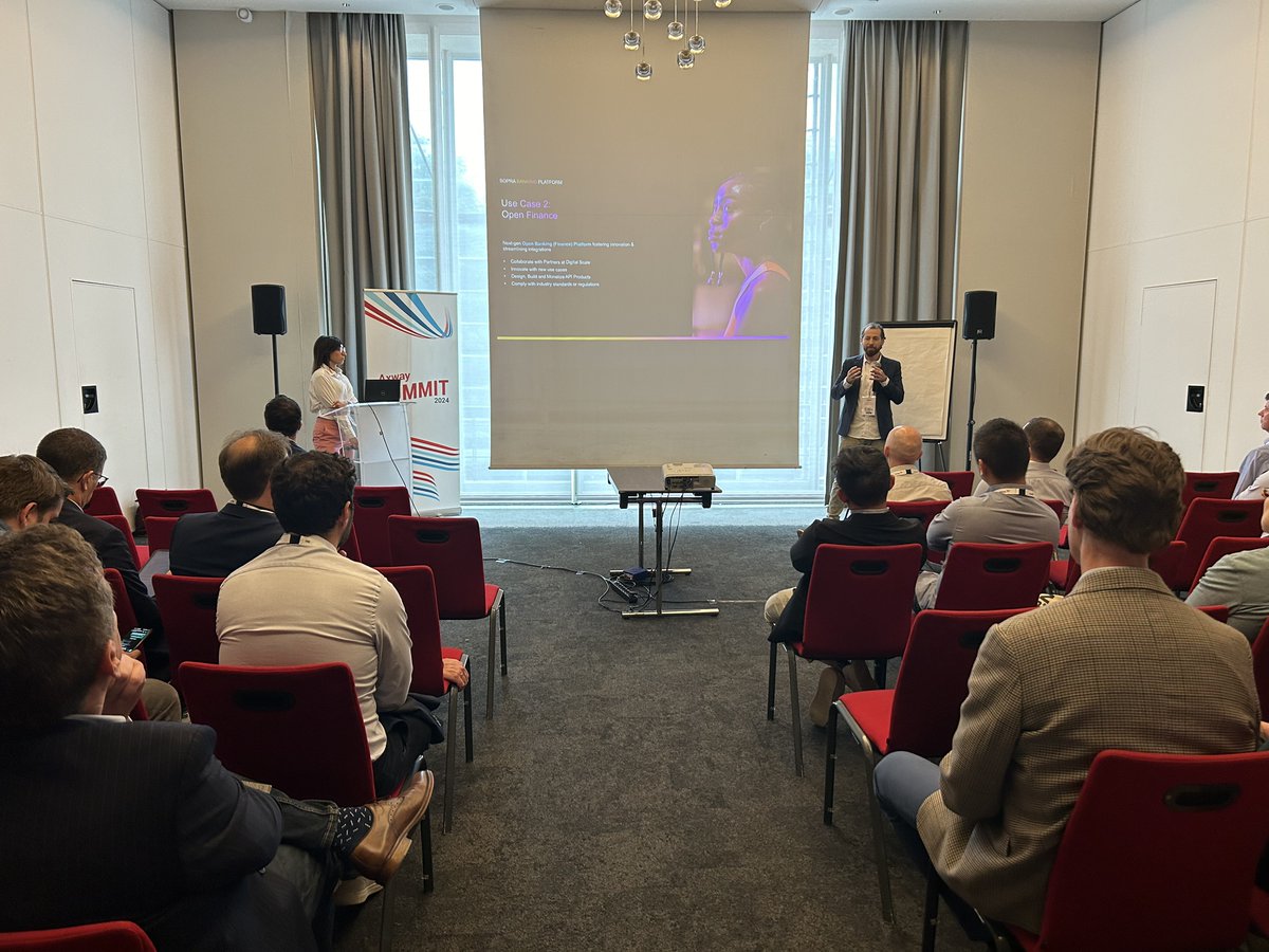 Axway's tweet image. Hassan Nasser, Chief Innovation Officer at @SopraBanking, is exploring how the company leverages Amplify to enhance strategic collaborations, enabling digital partnership ecosystems at scale and advancing #OpenBanking towards #OpenFinance.

#AxwaySummit #EMEA #APIs #APImanagement