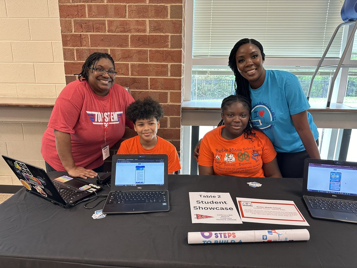 It was quite a joyous moment when the <a href="/MADLearn/">MAD-learn</a> rep- who had flown all the way from Ghana- got to meet up w/ the Ss she had mentored &amp; see 1st hand the amazing apps they had created! So proud of our Ss &amp; the Ts in Cobb who foster these connections! #CobbIntech @wattstech1