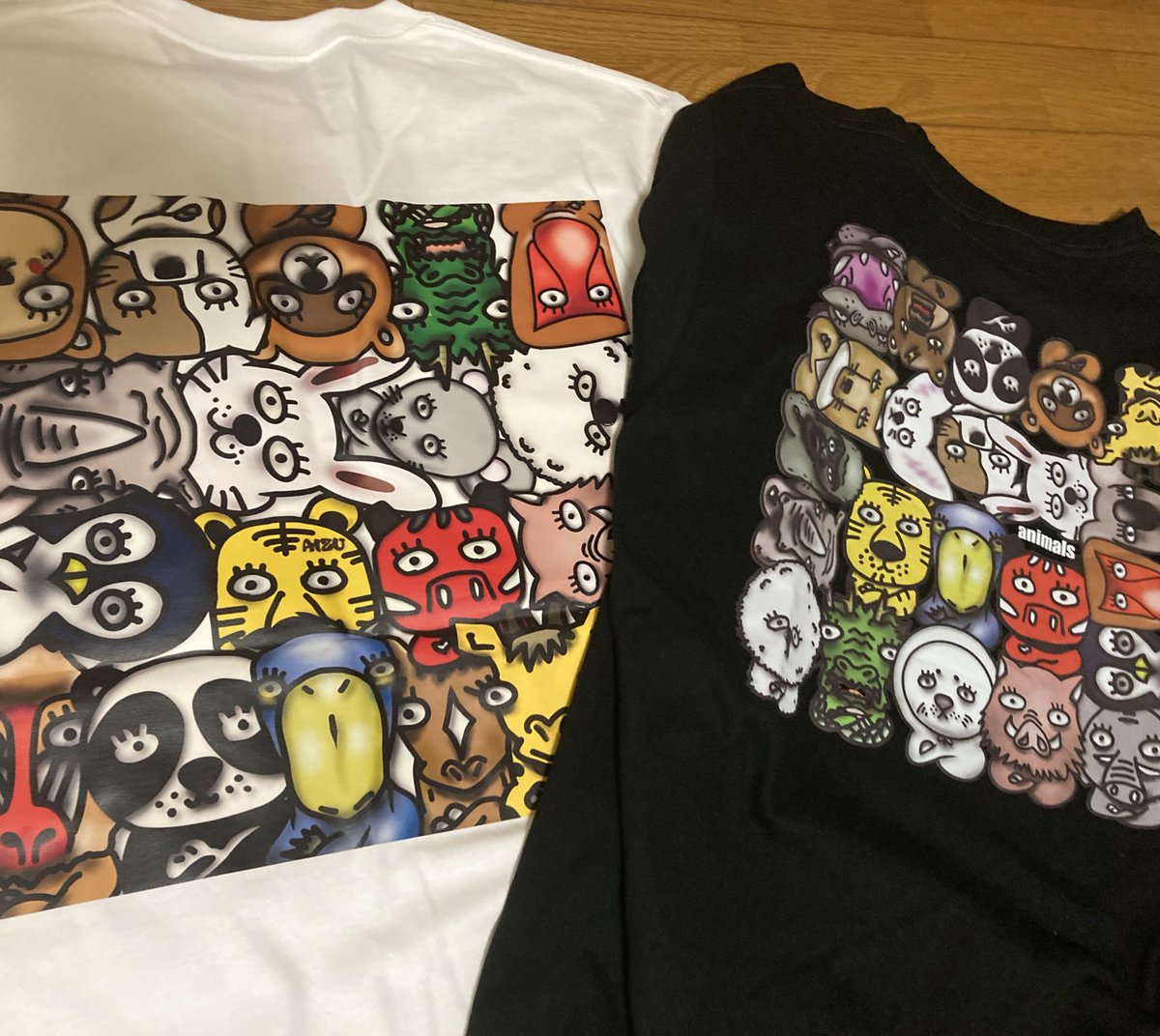 ipponsen_NFT's tweet photo. logoteeで作ったanimalsの白Tシャツが出来上がってきました!
黒Tもあるんじゃ?って思われた方!よくみてください!配置が異なるんです(笑)
20体位いるので20の20乗位組み合わせができますね(←嘘です🤣)
これもBASEで販売するようにしようかな?!^^@
#logotee https://t.co/10TzQH2pMZ