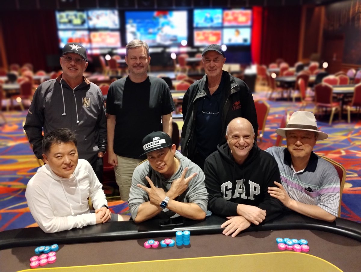 SPPokr's tweet photo. Congratulations to tonight's Significant 7 that finished up the Deeperstack Tournament!! They agreed to chop it up with Kwang winning that SP coin and entry into our TofC in July!! #morechips South Point Hotel, Casino & Spa https://t.co/9HovnPyDgi