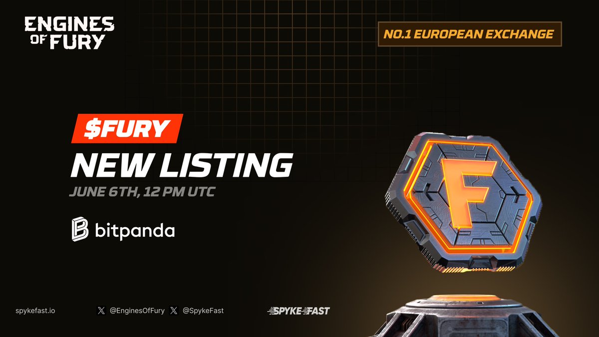 $FURY is landing on <a href="/Bitpanda_global/">Bitpanda</a>
the #1 European Exchange, in LESS THAN 24 HOURS!

Listing TODAY - June 6th at 12 PM UTC!

Audited by Certik ✅

Pair: FURY/USDT

$FURY Contract Address (BSC): 0x0203D275D2A65030889aF45ed91D472be3948B92

Unleash the $FURY!