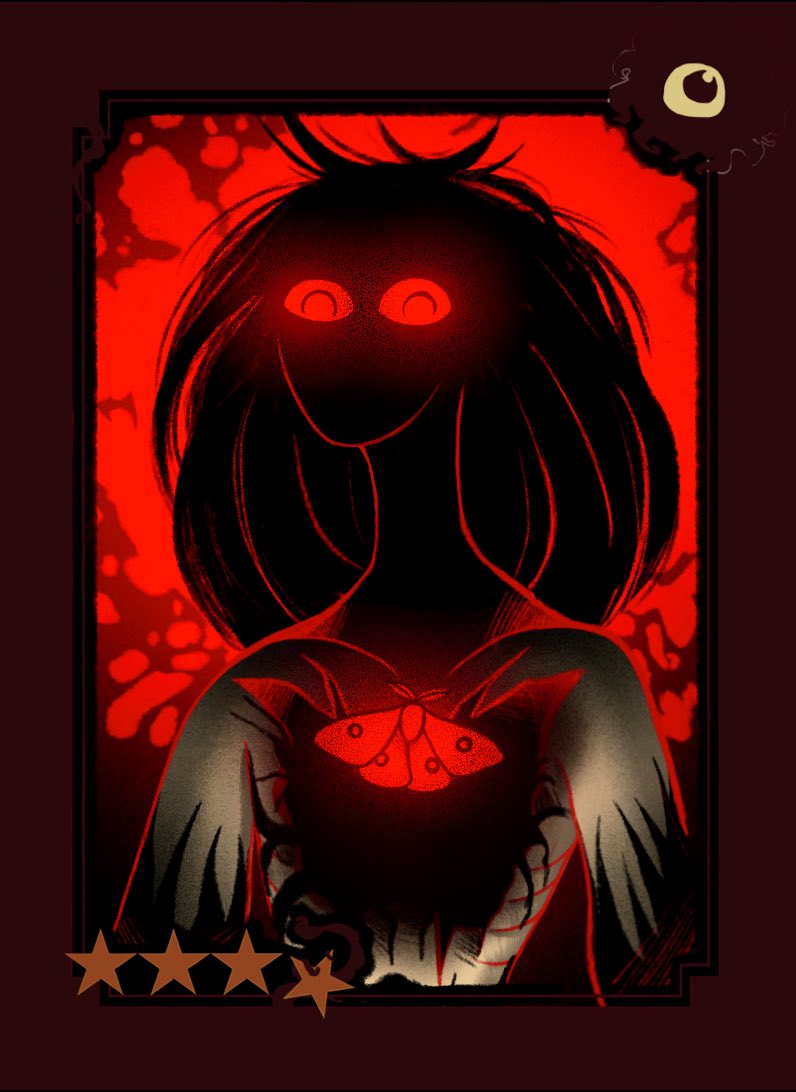 Swap card with Moth Purpura for #Purpledirectorscut #scopophobiastudio #mothpurpura #cardswap #art #digitalart #fanart #horror