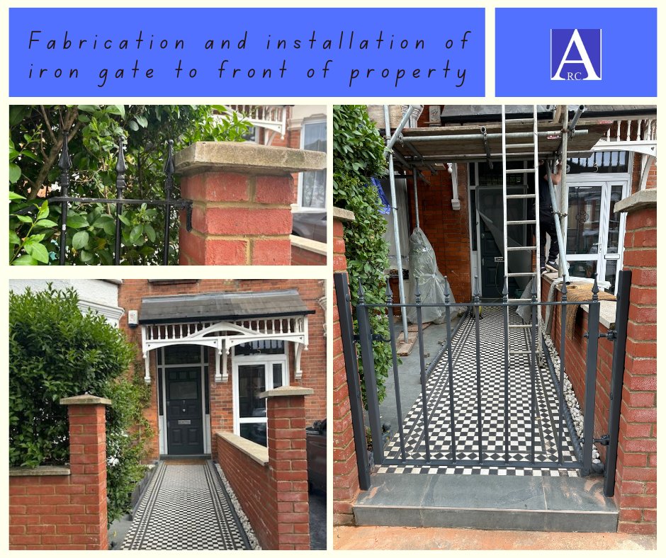 ArcFabLondon's tweet photo. Fabrication and installation of iron gate to match existing railing to the front of this property in Kensal Rise.
#irongates #Gates #railings #frontdoordecor #KensalRise https://t.co/wqW24Aw5Gx