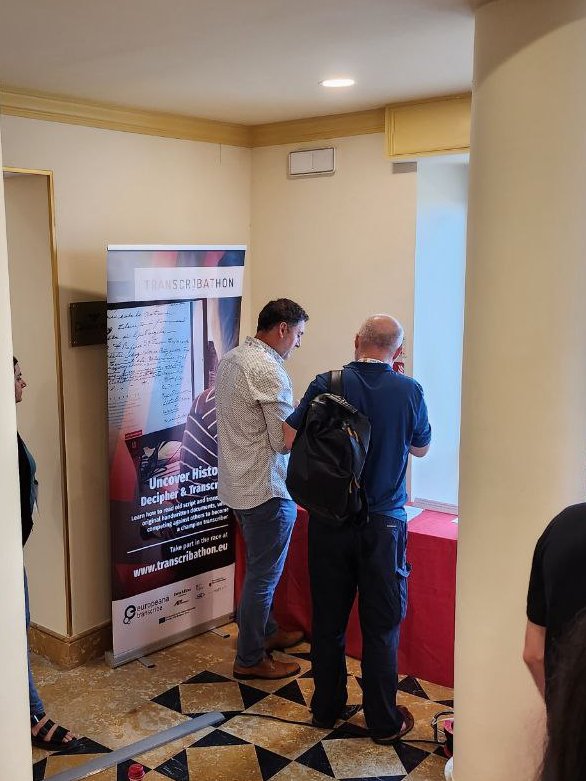 transcribathon's tweet photo. Today at @avi2024conf in @arenzano. Sergiu Gordea @gsergiuc from @AITtomorrow2day  and  Frank Drauschke from @FFHistorians are presenting @Europeanaeu Transcribe on #Transcribathon .eu to an audience of experts of Advanced Visual Interfaces.
https://t.co/uhlIVAuqy1 https://t.co/MrHR3piCW9
