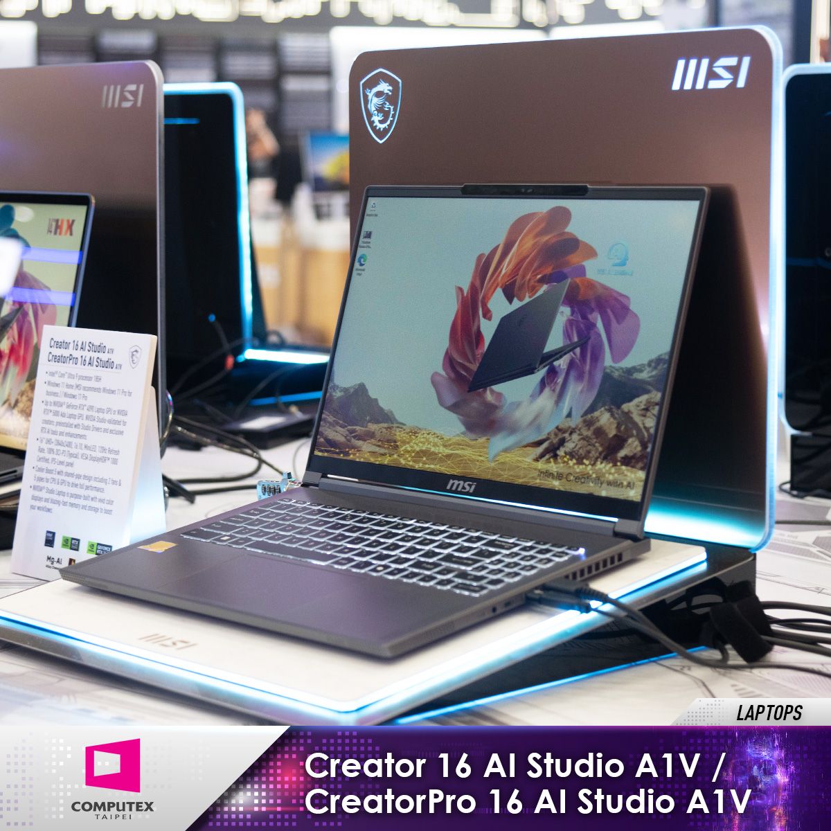 MSIMiddleEast's tweet photo. انضم إلينا في COMPUTEX لاستكشاف أجهزة الكمبيوتر المحمولة الخاصة بإنشاء المحتوى من MSI! تجربة الأدوات التي تجلب رؤيتك الإبداعية إلى الحياة.
 نراك في #M0806

- CreatorPro X18 HX
- Creator Z17 HX Studio
- Creator/CreatorPro 16 AI Studio
- Creator M14

#MSIxComputex2024 #AIPC #Laptop https://t.co/KTKr480BcA