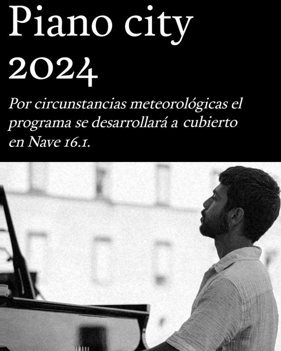 mataderomadrid's tweet photo. ⚠Los conciertos de @MadridPiano, del 8 y 9 junio, con Pablo Rubén Maldonado, Chico Pérez, Marialy Pacheco, Mario Fierro Trío, Álex Conde Trío y María Parra Trío se desarrollarán a cubierto en Nave 16.1. de #MataderoMadrid.

No te quedes sin tu entrada👇
https://t.co/juzRL0Puoq https://t.co/FDfAKJK2xs