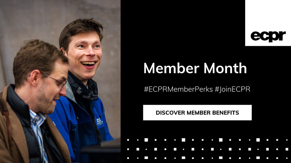 🌟 It's ECPR Member Month! 🌟 This June, we're showcasing #ECPRMemberPerks for institutions and scholars ecpr.eu/Membership/Mem…

📻 Stay tuned to discover ⤵️
❇️ Exclusive discounts
❇️ Publishing opportunities
❇️ Prestigious prizes
❇️ Leadership roles &amp; more!

#JoinECPR