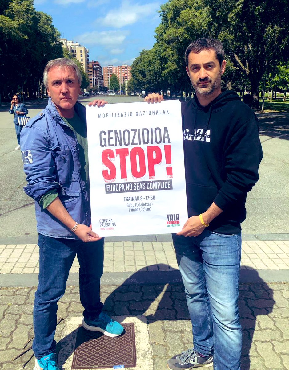 UnaiBeroiz's tweet photo. Ante el genocidio en Gaza y el bloqueo a la prensa extranjera, los periodistas palestinos son los únicos testigos de la barbarie. Según @RSF_inter, Israel ha asesinado a más de un centenar de reporteros. Nos unimos al llamamiento para detener el genocidio este 8 de junio en Iruña https://t.co/UrkPSWZK1v