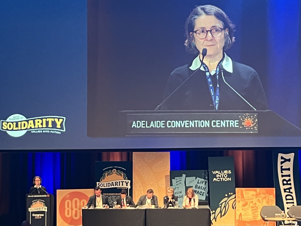 IEUNSWACT's tweet photo. At #ACTUcongress24 @SecretaryIEU Carol Matthews spoke on why staff in non-govt schools should have the same protections from discrimination. 

Faith-based schools can thrive without discriminating based on gender, sexuality, relationship status, or accessing fertility treatments. https://t.co/CdaBAHK5eC