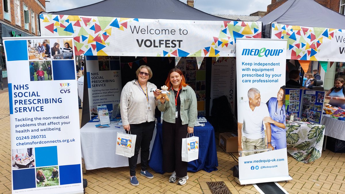 MedequipUK's tweet photo. Taking over #Chelmsford High Street supporting @ChelmsfordCVS and #VOLFEST
Come on down and speak to all these amazing charities that support the health and wellbeing of people in #Essex https://t.co/Yy6W9apP07