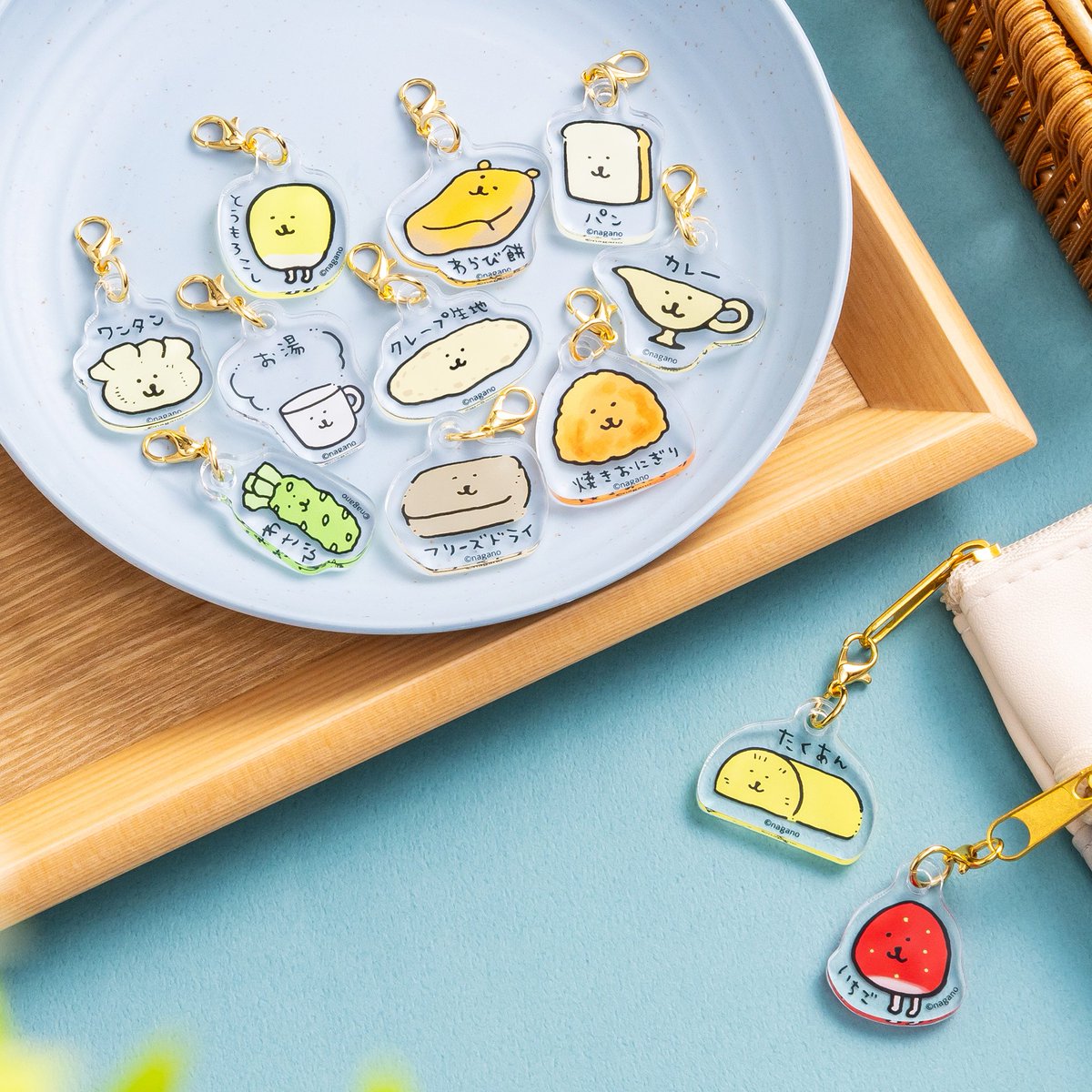 ナガノくじ おかおがついたおちびな食べもの アクリルチャーム 20個セット 🍴#ナガノくじ 新商品🍴 『おかおがついたおちびな食べものアクリル