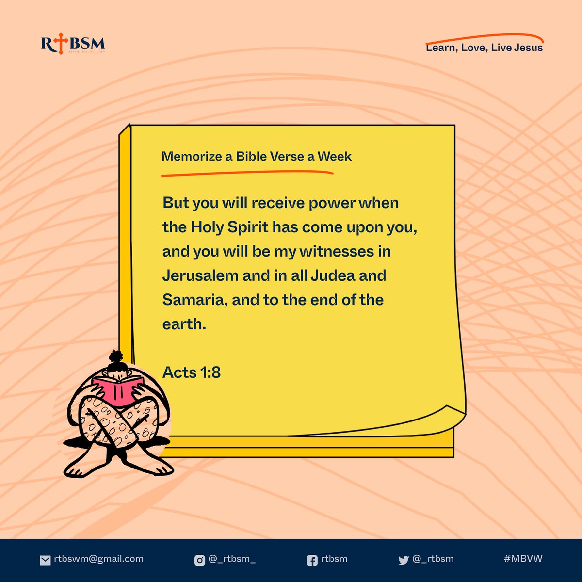 _RTBSM's tweet photo. MBVW TIME RTBSM FAMILY🤩✨
Let's memorize together!
Today's verse speaks of the power of the HolyGhost❤️.
#mbvw
#TheHolySpirit
#rtbsm
#learnliveloveJesus https://t.co/x0YmSpSrFO