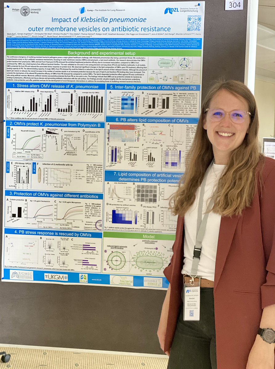 Excited to share my PhD student Marie's poster on antibiotic protection by bacterial #extracellularvesicles 🫧 at the DZL conference this afternoon! Don't miss it! #DZL2024 #AntibioticResistance
@dzlacademy @iLung_Marburg