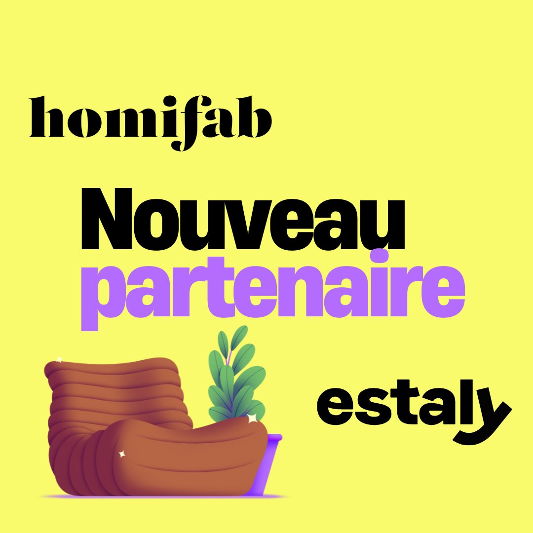 join_estaly's tweet photo. 🌟 𝗡𝗲𝘄 𝗽𝗮𝗿𝘁𝗻𝗲𝗿 : 𝗘𝘀𝘁𝗮𝗹𝘆 𝘀'𝗮𝘀𝘀𝗼𝗰𝗶𝗲 𝗮̀ 𝗛𝗼𝗺𝗶𝗳𝗮𝗯 ! 🌟

Nous sommes ravis d'annoncer que l’expérience Estaly est désormais disponible sur le site de notre nouveau partenaire Homifab, marque française de mobilier et décoration en ligne. ! 🎉 https://t.co/N6aP0re43B