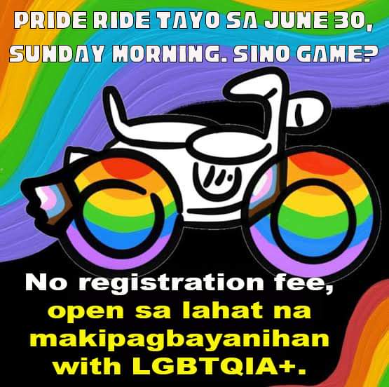 After ng Freedom ride sa June 12 ay #RideWithPride  naman sa June 30. Game!