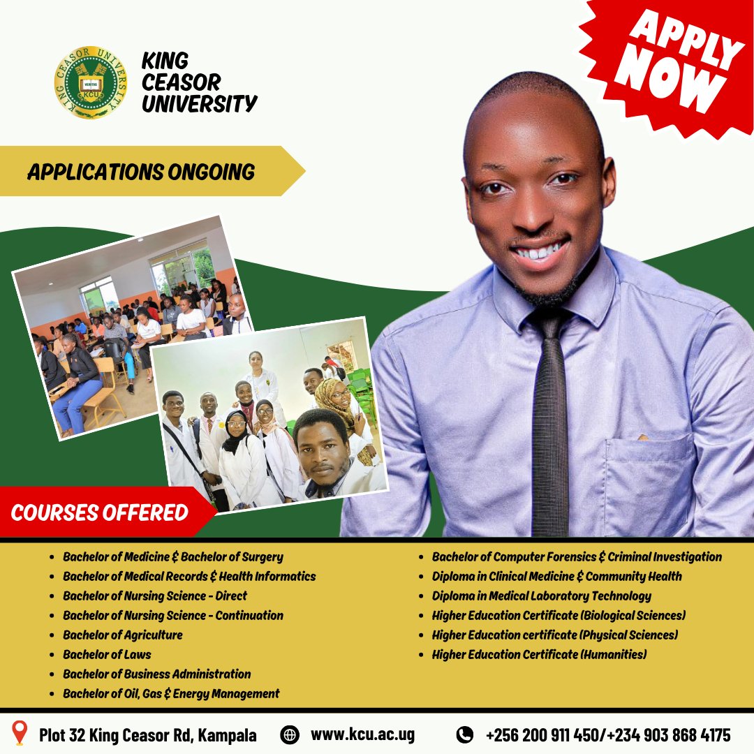 KingCeasorUni's tweet photo. 🎓 Ready to take your education to the next level? Apply now to King Ceasor University and become part of an innovative and diverse academic community. 🌟 Secure your future with a degree that matters. 📚 #HigherEducation #KingCeasorUniversity #ApplyNow #FutureLeaders #applynow https://t.co/0jGtr7XsXp