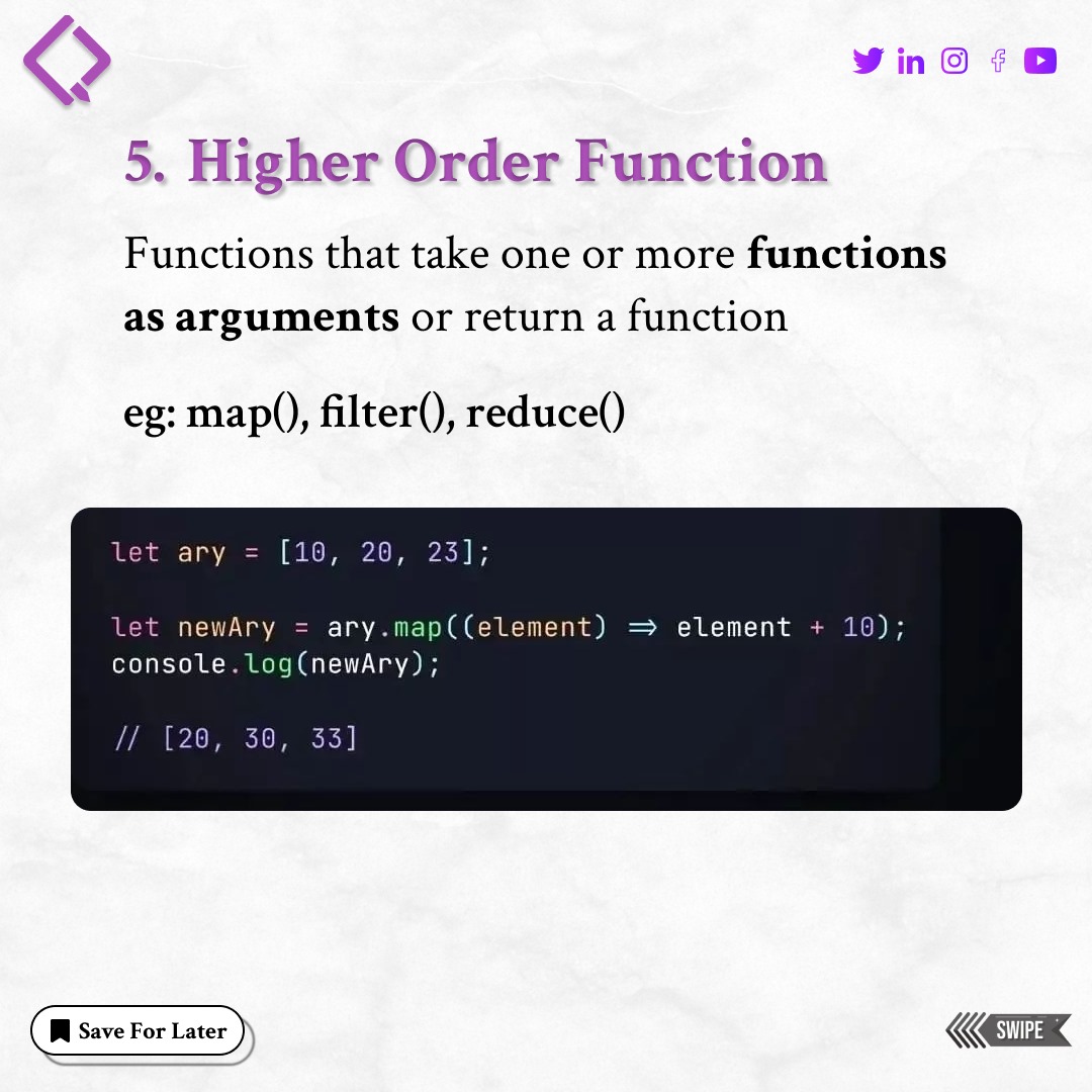 qubycles's tweet image. "Unlock the power of functions! 🚀 Dive into the 5 types of functions you need to know to master coding and problem-solving. 📚✨ #Programming #CodingTips #FunctionTypes #LearnToCode"
Follow us 👉 @qubycles
Visit Us:- qubycles.com
#qubycles #iamindustryready