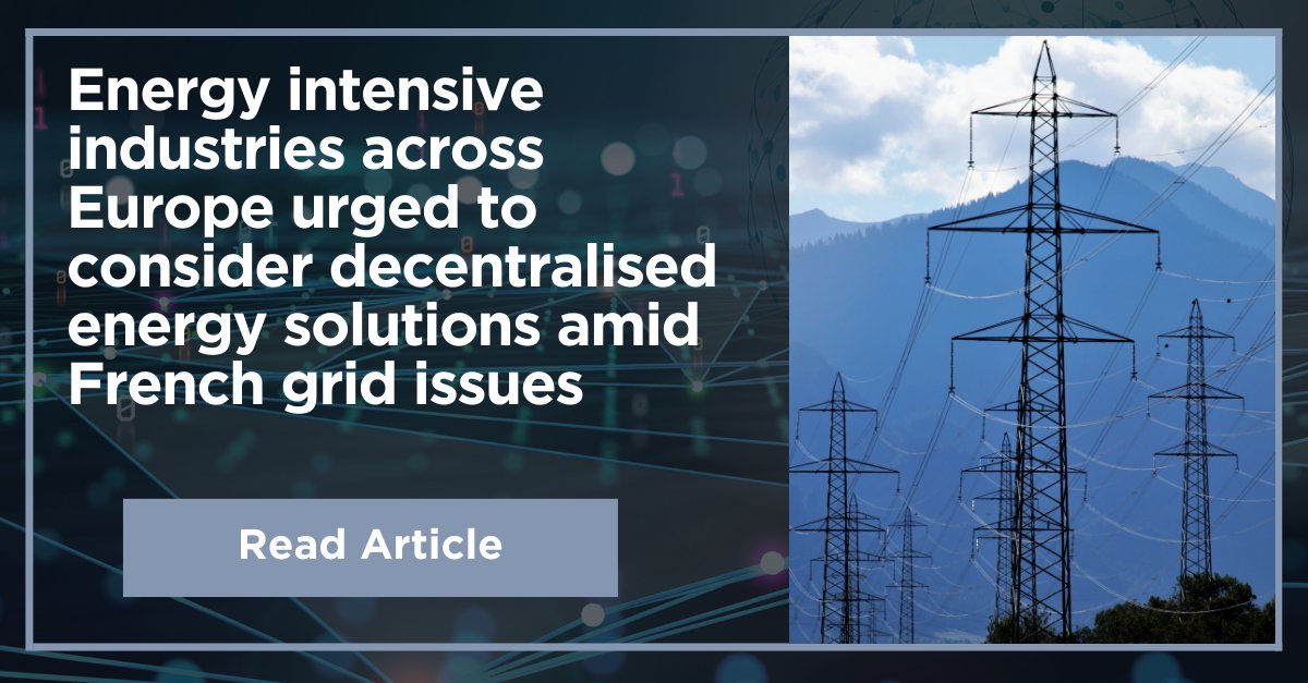 Following news of rising energy costs caused by French grid limitations, <a href="/Aggreko/">@aggreko</a> has urged energy intensive industries in the region to consider moving to decentralised models to mitigate rising costs and resilience issues.

Access full article below:
bit.ly/45cpnoz