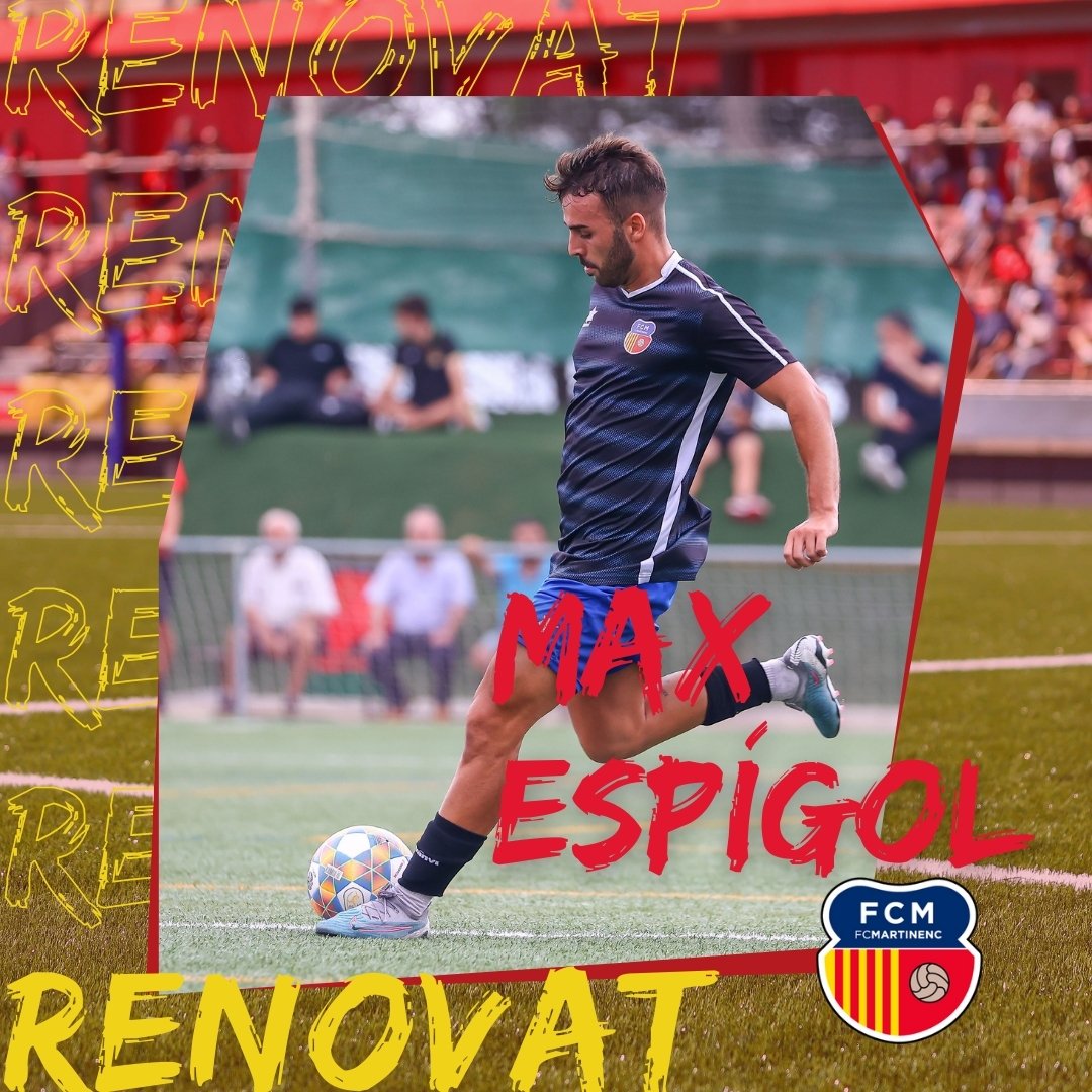 🤝 Max Espígol renova amb el #FCMartinenc!

✅ Serà la seva 3a temporada
📈 51 partits oficials
⚽️ 4 gols

🤜🤛 Continuem junts, <a href="/maxespigol/">Max Espígol</a>!

#SomMartinenc #futbolcat