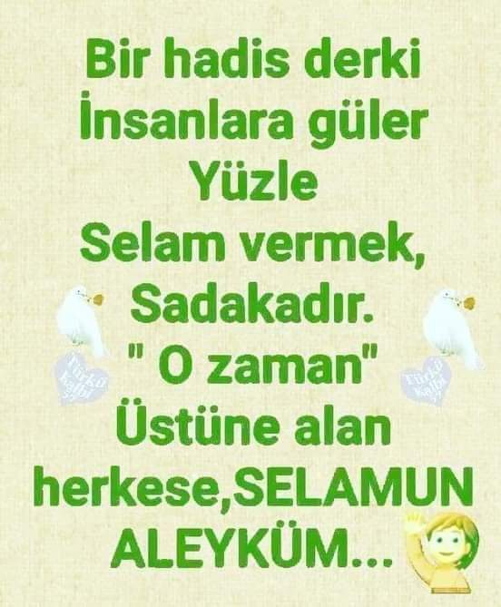 Esselamun aleyküm hayırlı günler diliyorum 🇹🇷✍️🌹