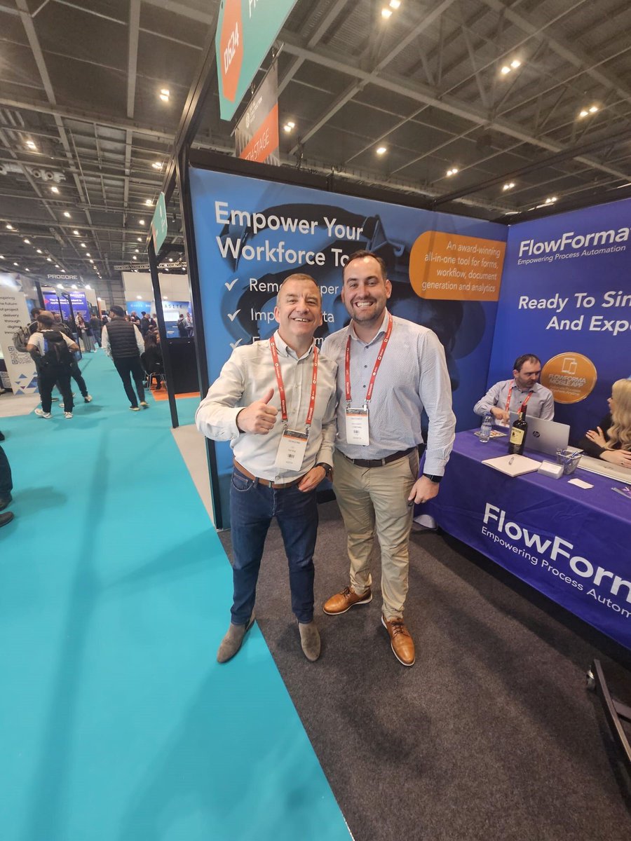 FlowForma's tweet image. Day 2 at Digital Construction Week! 🛠
The FlowForma team are excited to meet and talk to you at stand D624 today. Stop by to discuss your process challenges. We're ready to share our construction sector success stories.
#DCW2024 #DigitalConstructionWeek #London #FlowForma