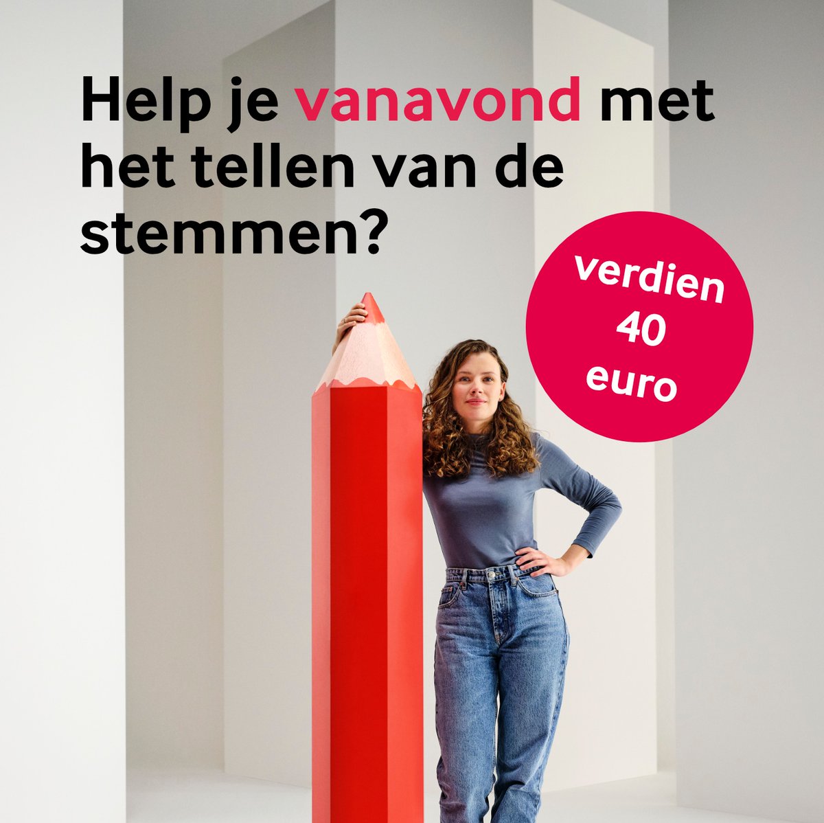 We zoeken voor een aantal stembureaus nog dringend stemmentellers voor donderdagavond vanaf 20.45 uur. Het tellen duurt 2 tot 3 uur. Daarvoor krijg je 40 euro.
Kunnen we op je rekenen? Bel met 010 219 18 00 of ga naar schiedam.stembureauleden.nl/nieuwe-leden , dan nemen we snel contact met je op.